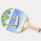 Ochtend in Bali Waterverf Tafeltennisbatje (Zijkant)
