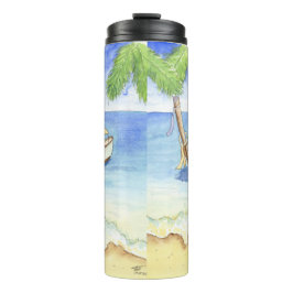 Ochtend in Bali Waterverf Thermosbeker