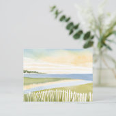 Ochtend in Chatham | Cape Cod Aquarel Schilderij Briefkaart (Staand voorkant)