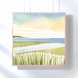 Ochtend in Chatham | Cape Cod Aquarel Schilderij Poster