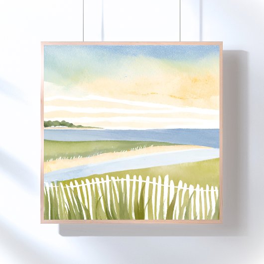 Ochtend in Chatham | Cape Cod Aquarel Schilderij Poster