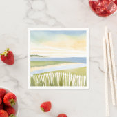 Ochtend in Chatham | Cape Cod Aquarel Schilderij Servet (Insitu)