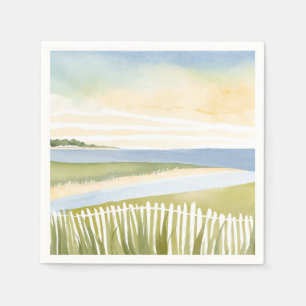 Ochtend in Chatham Cape Cod Aquarel Schilderij Servet