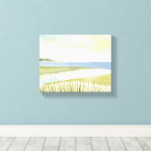 Ochtend in Chatham | Kaap Cod Aquarel Schilderij Canvas Afdruk (Insitu (Houten vloer))