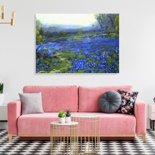 Ochtend in de Bluebonnets Canvas Afdruk (Insitu (Woonkamer))