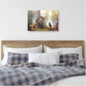 Ochtend in een pijnbomenbos fijnkunst canvas afdruk (Insitu (Slaapkamer))
