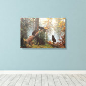 Ochtend in een pijnbomenbos fijnkunst canvas afdruk (Insitu (Houten vloer))
