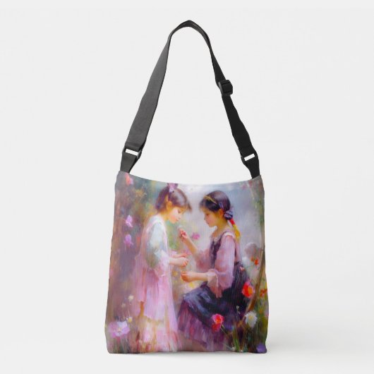 Ochtend in een tuin crossbody tas (Voorkant)