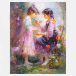 Ochtend in een tuin fleece deken