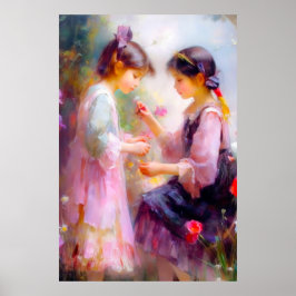 Ochtend in een tuin  poster