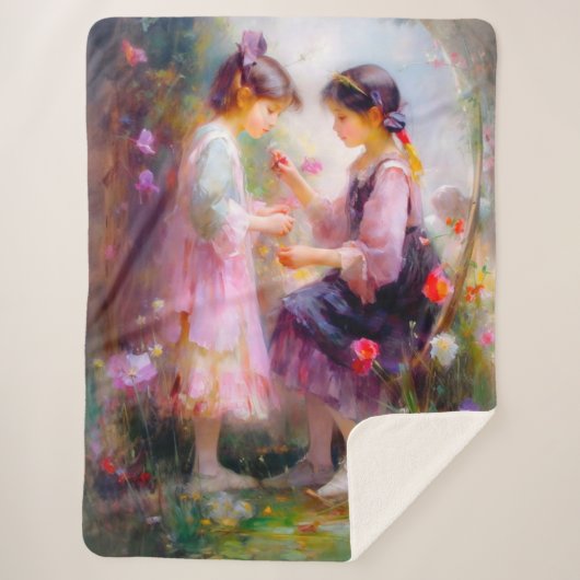 Ochtend in een tuin sherpa deken (Voorkant)