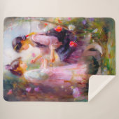 Ochtend in een tuin sherpa deken (Voorkant (horizontaal))