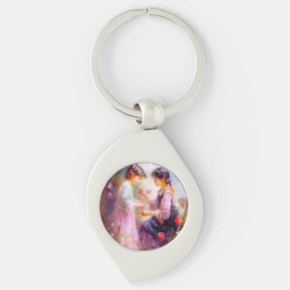 Ochtend in een tuin sleutelhanger