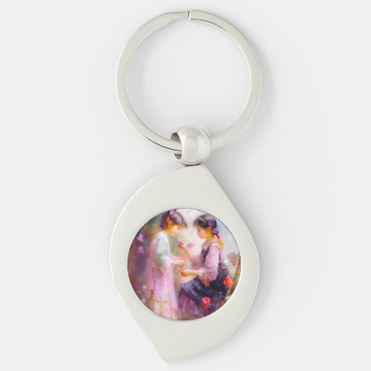 Ochtend in een tuin sleutelhanger (Voorkant)