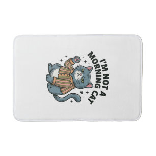 Ochtend Kat Vintage Gravure Grappige Kat T-Shirt D Badmat