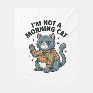 Ochtend Kat Vintage Gravure Grappige Kat T-Shirt D Fleece Deken