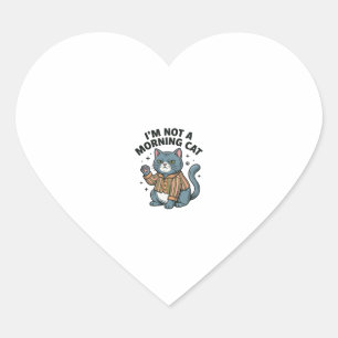 Ochtend Kat Vintage Gravure Grappige Kat T-Shirt D Hart Sticker