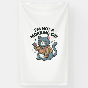 Ochtend Kat Vintage Gravure Grappige Kat T-Shirt D Spandoek