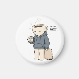 Ochtend laden aangedreven door grappige koffie Min Magneet