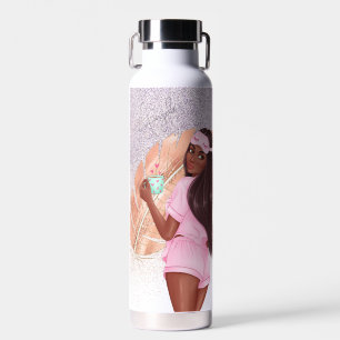 Ochtend nep glitters meisje zwart waterfles