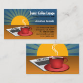 Ochtend Nieuws Zonsopgang Blauw Bruin Koffiewinkel Visitekaartje (Voorkant / Achterkant)