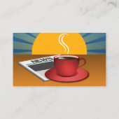 Ochtend Nieuws Zonsopgang Blauw Bruin Koffiewinkel Visitekaartje (Achterkant)