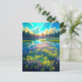 Ochtend Ontvouwen over het mooie moeras Briefkaart (Staand voorkant)