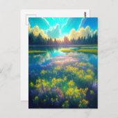 Ochtend Ontvouwen over het mooie moeras Briefkaart (Voorkant / Achterkant)