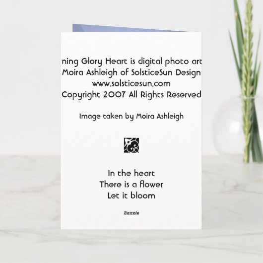 Ochtend oogje kaart (Achterkant)