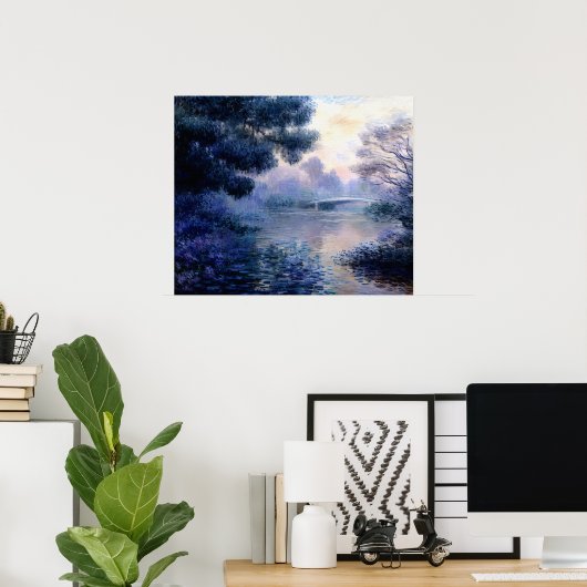 Ochtend op de Seine bij Giverny Poster (Thuiskantoor)