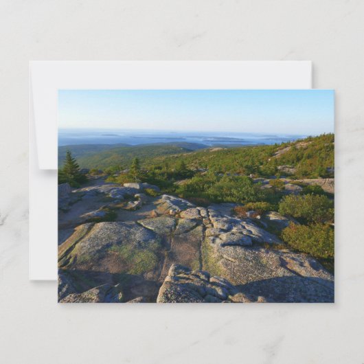 Ochtend op de top van Cadillac Mountain in Acadia (Voorkant)