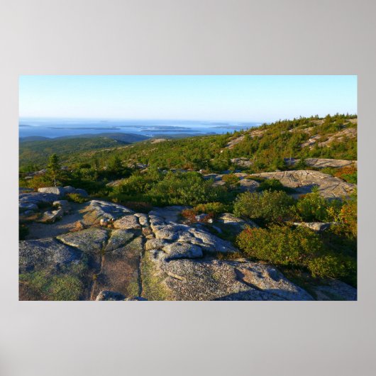 Ochtend op de top van Cadillac Mountain in Acadia Poster (Voorkant)