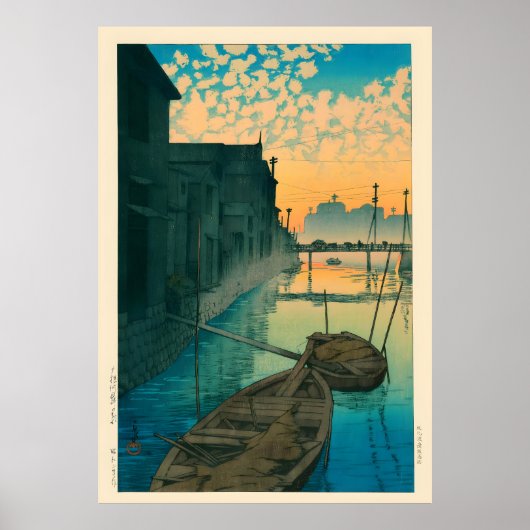 Ochtend op Onegishi door Kawase Hasui Poster (Voorkant)