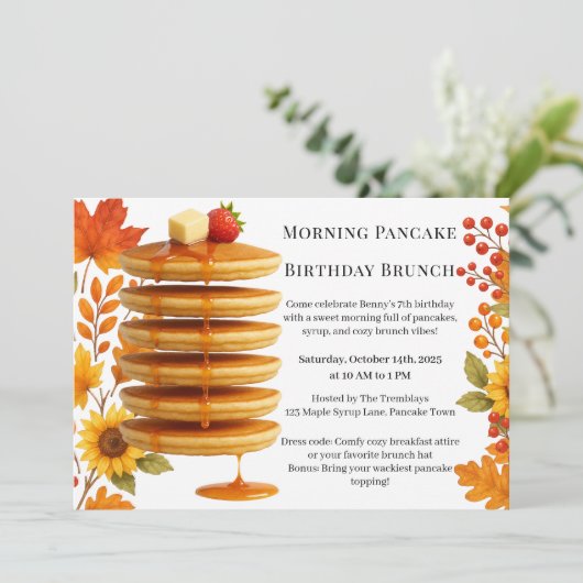 Ochtend Pannenkoek Verjaardag Brunch | Gezellig we Kaart (Staand voorkant)