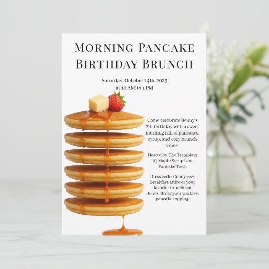 Ochtend Pannenkoek Verjaardag Brunch | Gezellig we Kaart (Staand voorkant)