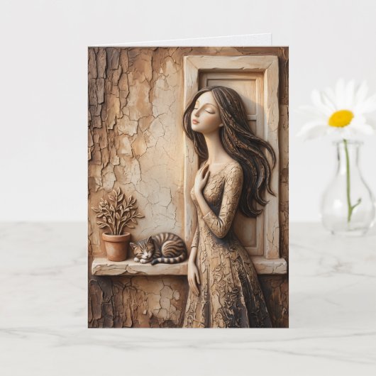 Ochtend Raam Wenskaart Stille Studio Kaart (Kleine Plant)