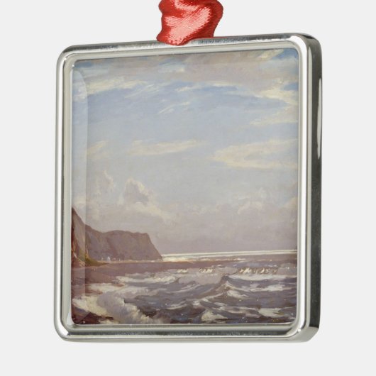 Ochtend Seashore op het eiland Wight Metalen Ornament (Links)