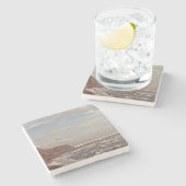 Ochtend Seashore op het eiland Wight Stenen Onderzetter (Zijkant)