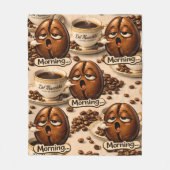 Ochtend slaperige koffieboon grappig herhalend pat fleece deken (Voorkant)