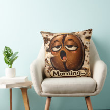 Ochtend, slaperige koffieboon grappig herkenbaar k