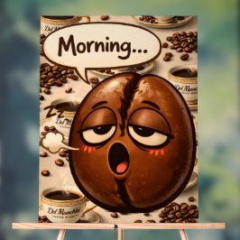 Ochtend, slaperige koffieboon grappig relateerbaar acryl bord