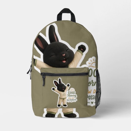 Ochtend Stretch Bunny Sticker Gedrukte Rugzak 1.2 (Voorkant)