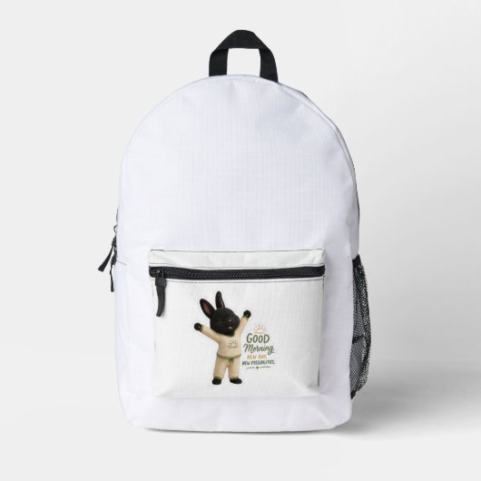 Ochtend Stretch Konijn Sticker Bedrukte Rugzak (Voorkant)