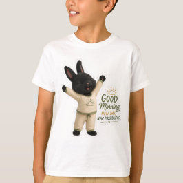 Ochtend Stretch Konijn Sticker T-shirt