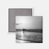 Ochtend Surfer Grijs Magneet (Voorkant / Achterkant)