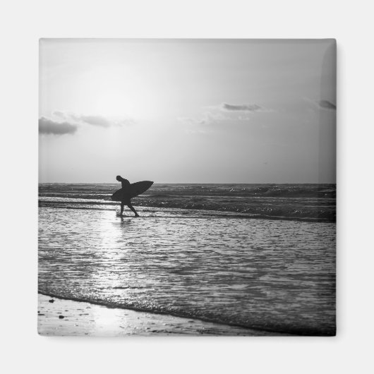 Ochtend Surfer Grijs Magneet (Voorkant)