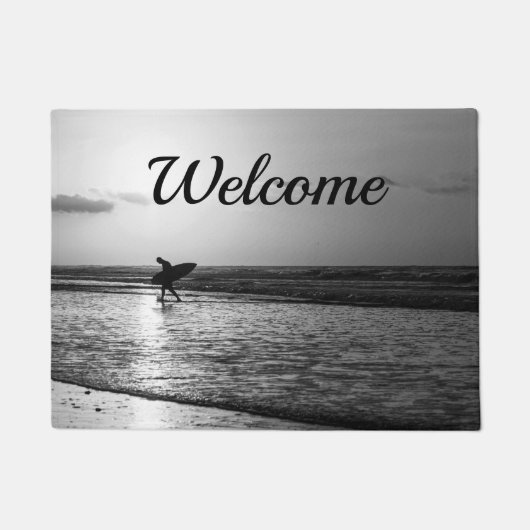 Ochtend Surfer Grijswaarden Welkom Deurmat (Voorkant)