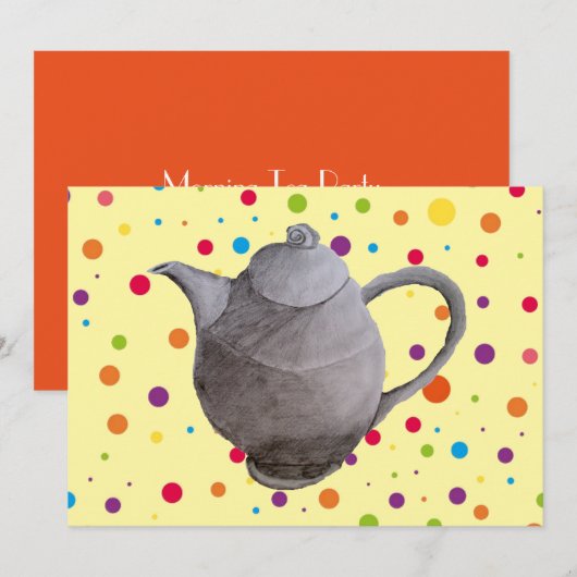 Ochtend Thee retro  date cafe party Kaart (Voorkant / Achterkant)