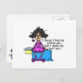 Ochtend voor koffie Humor Briefkaart (Voorkant / Achterkant)