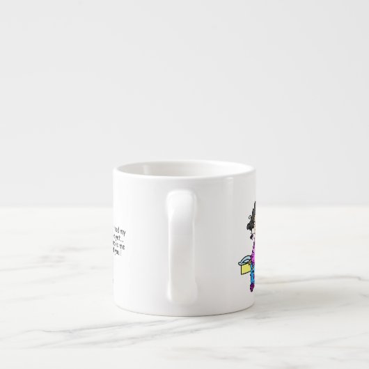 Ochtend voor koffie Humor Espresso Kop (Achterkant)